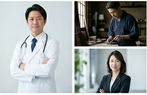 医師、職人、ビジネス人物のポートレート